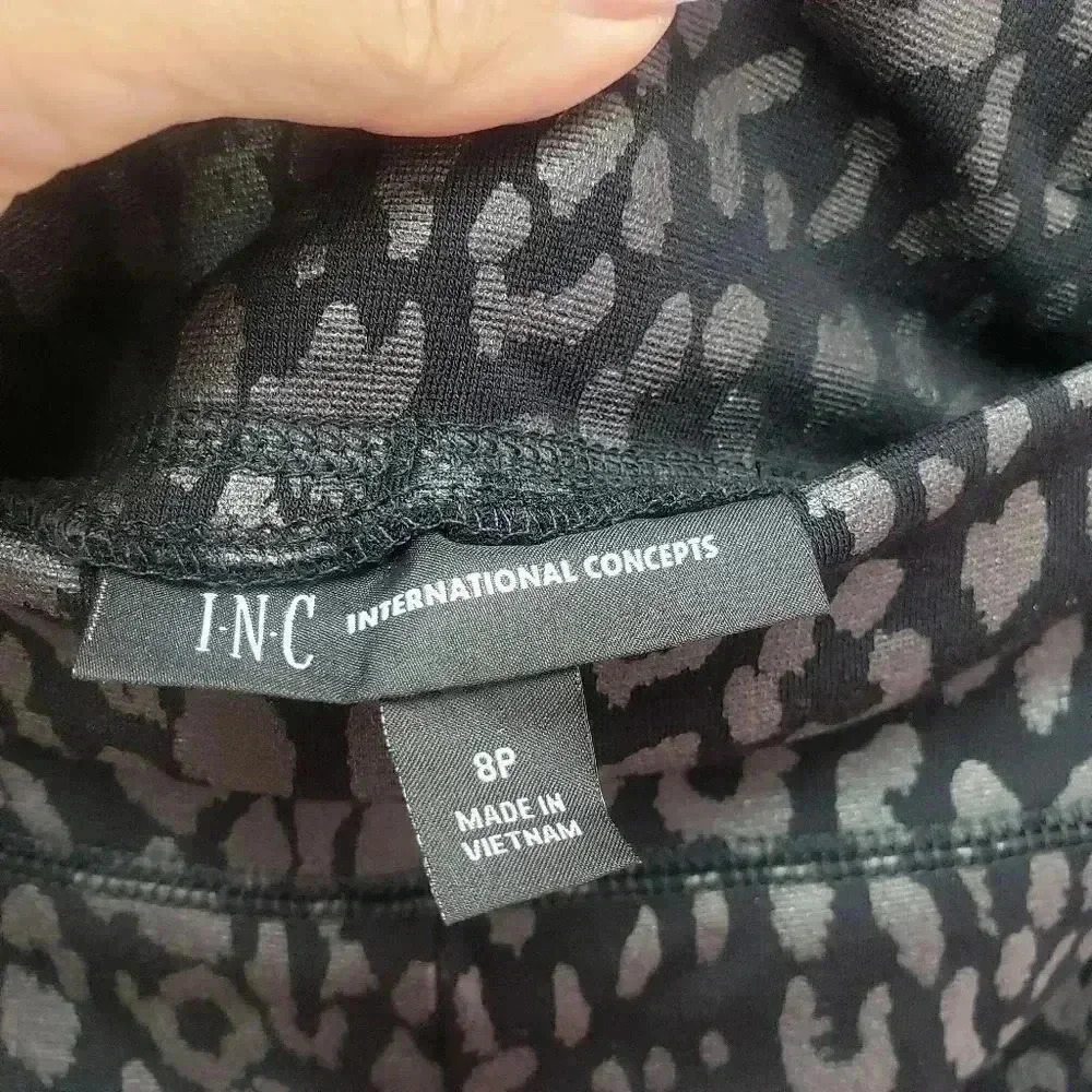 INC Black Animal Print Leggings - Picture 5 of 7